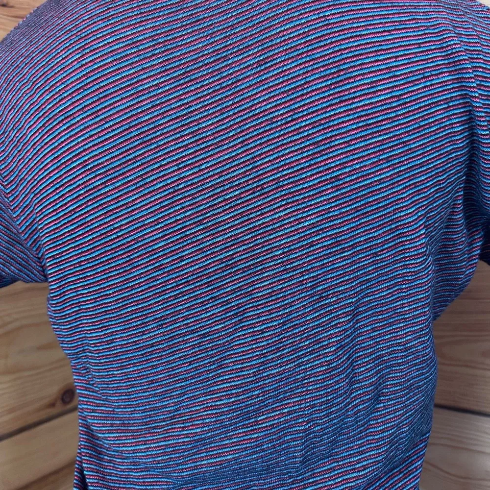 Brandy Melville Striped Baby Tee Red Blue Size Small Medium Retro Y2K Cute Ditsy - Picture 2 of 8